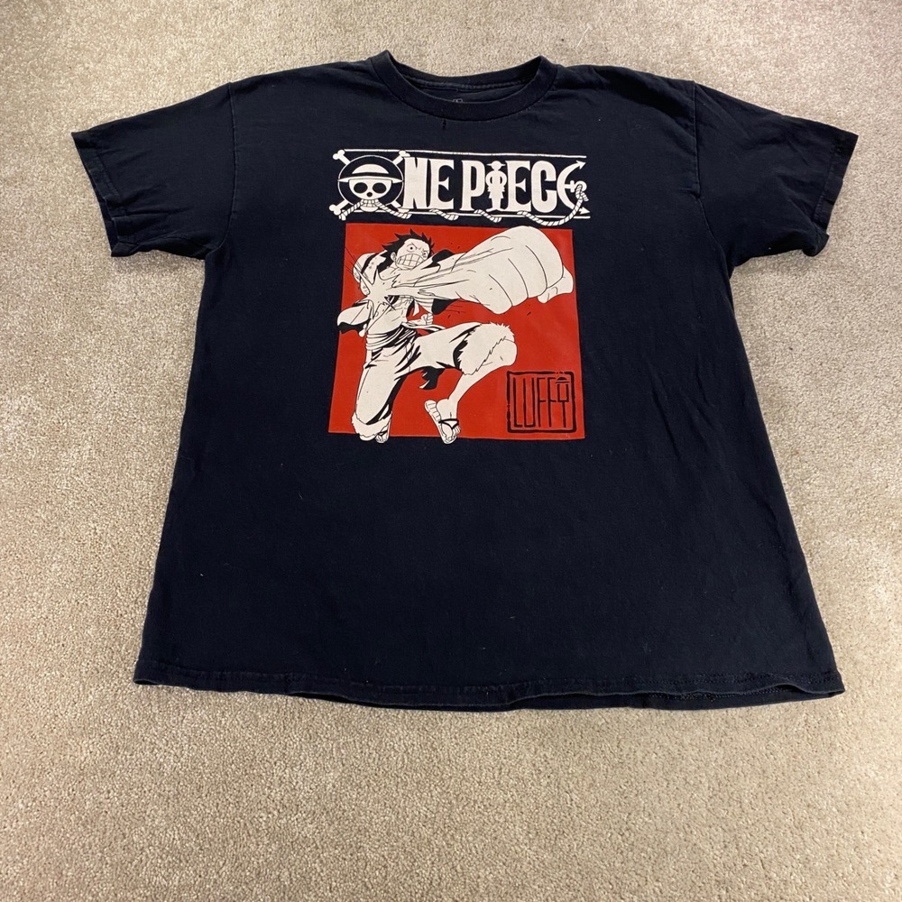 Ripple Junction One Piece T-Shirt Mens Large Black Luffy Graphic Anime Tee